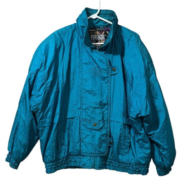 Forenza Accept No Substitutes Women Jacket Size Large Pockets Button Zip Vintage - Picture 1 of 16